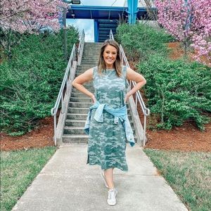 Camo midi dress